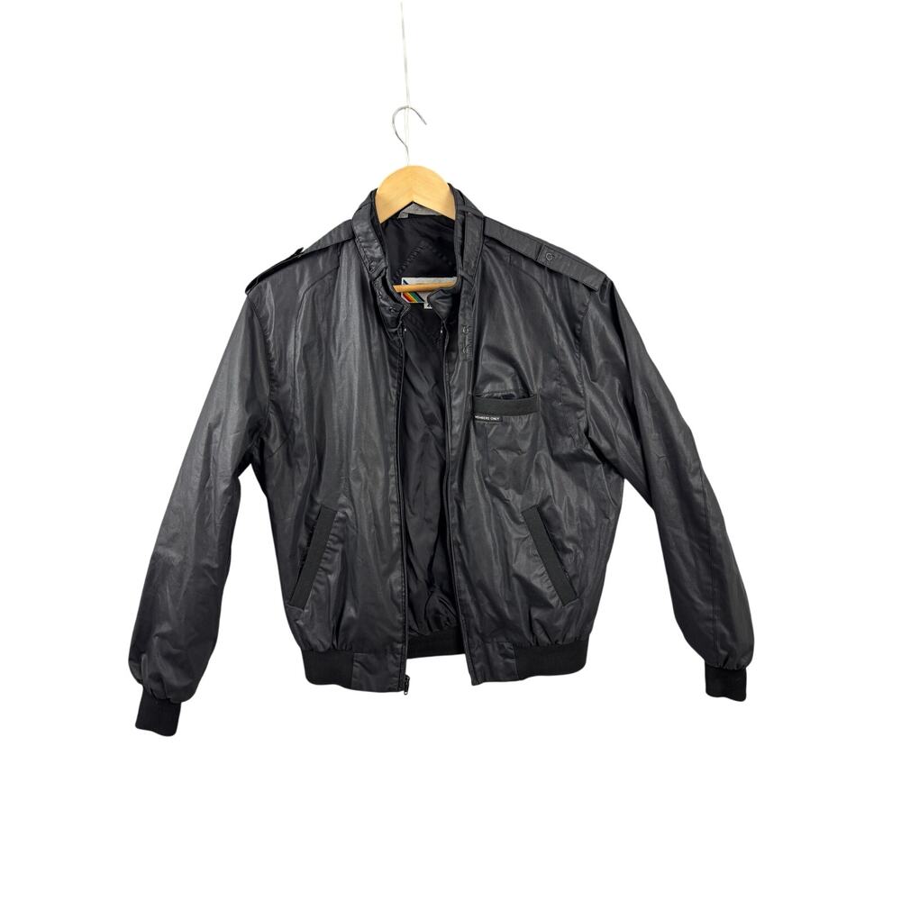 Members Only Vintage Racer Jacket Black Europe Craft Size 40 Mens Bomber - Picture 2 of 13